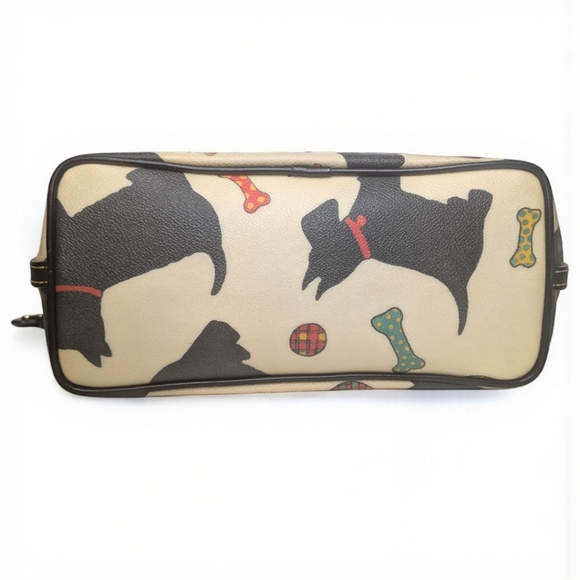Dooney & Bourke Scottish Terrier Dog Print Tote Bag Canvas Leather Trim Vintage - Picture 8 of 16